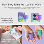 Menstrual Cups Set (Small & Large) Period Cup, Purple & Turquoise