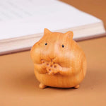 2 Pcs Cute Foodie Hamster Wooden Ornaments for Home & Office Decor