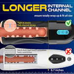 Adult Sex Toys For Men, Sucking Male Masturbator Penis Pump With 10 Vibration & 5 Suction, Super Soft Tpe 6.7" Channel Vibrating Hands Free Male Masturbators Cup Men Sex Toy Machine