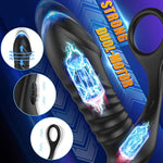 Thrusting Anal Sex Toy Vibrator With Thick Penis Ring, 3 * 10 Vibrating&Telescopic Prostate Massager Anal Vibrators, Silicone Dildo Shaped Anal Plug Gay Toy For Men Masturbation Big Virsion