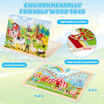 6 Pack Wooden Vehicle Puzzles For Kids Age 3 4 5 Year Old, 60 Pcs Montessori Toddler Animals Jigsaw Puzzles For Girl Boy Activities Preschool Learning Birthday Gift Travel Autistic Toy