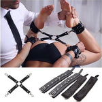 Sex Bondage Wrist & Thigh Cuffs Bdsm Restraints Set, Sex Toys For Women With Adjustable Leg Straps, Pu Leather Bondage Couple Handcuffs For Beginner Thin Restraints Sm Bedroom Game Play Accessories