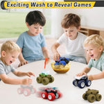 Monster Truck Toys For 3, 4, 5, 6, 7 Year Old Kids, Wash To Reveal Monster Trucks For Toddlers, 4 Pack Toy Trucks With Realistic Mud Paint, Ideal Birthday For Boys Grils 3-5 6-8