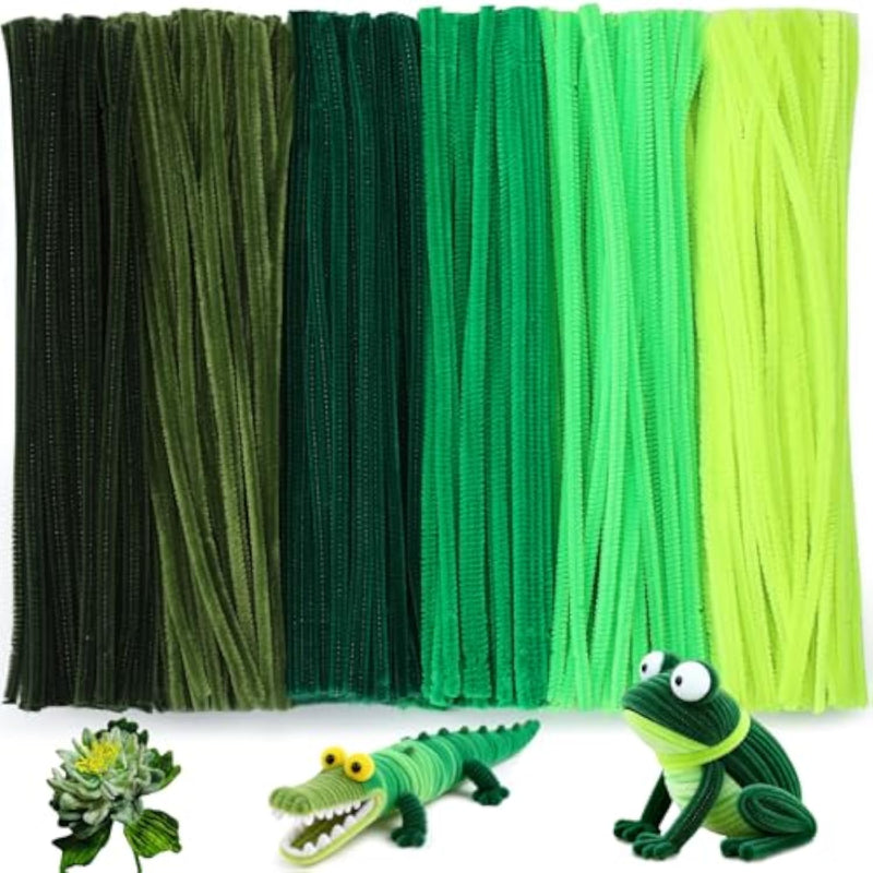 600 PCS Green Chenille Stems Craft Supplies Bulk