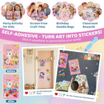 24 Pack Butterfly Poke Art Kit for Girls, Sticker Crafts, Party Favors, Classroom Rewards