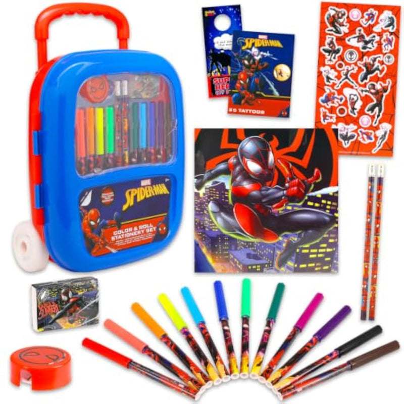 Spiderman Travel Art Set for Kids Bundle - Spiderman Activity Luggage Set