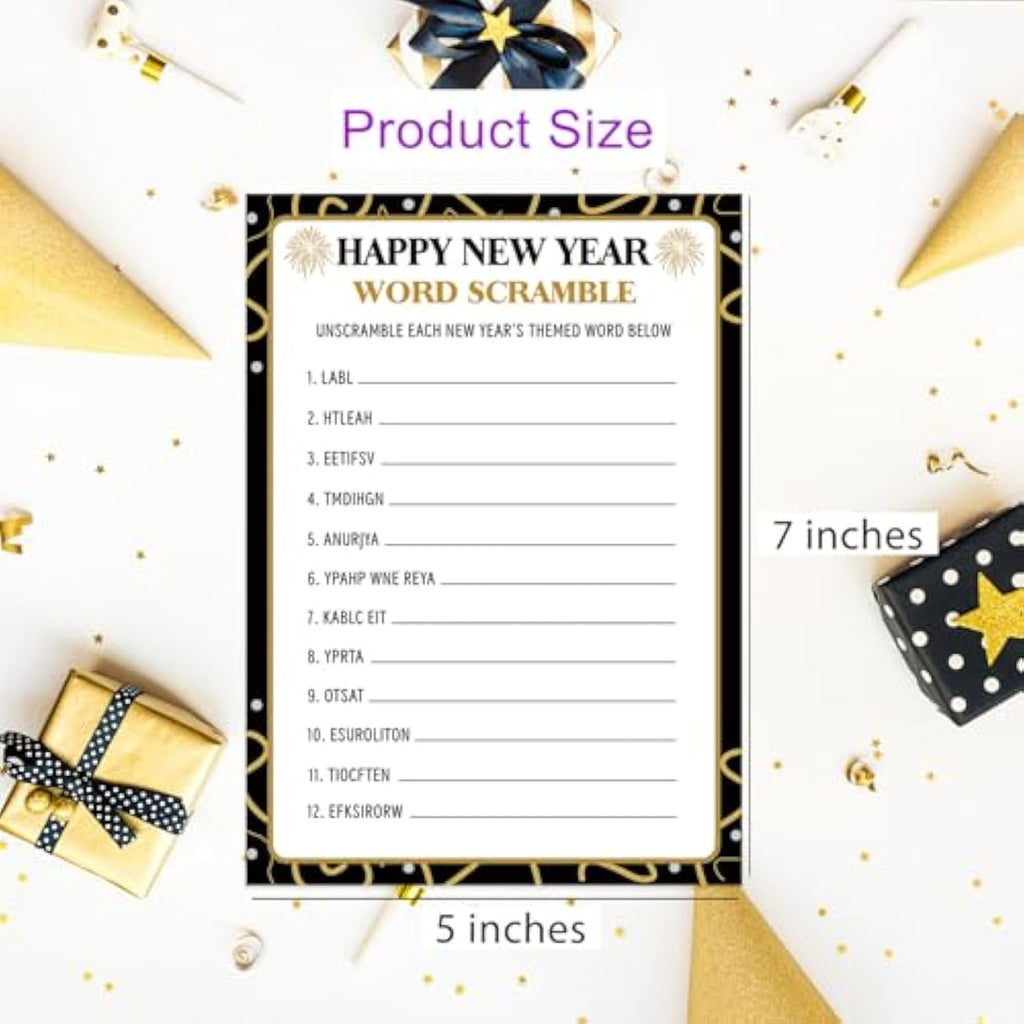 New Years Eve Party Games Pack Of 30, Think Fast, Word Scramble New ...