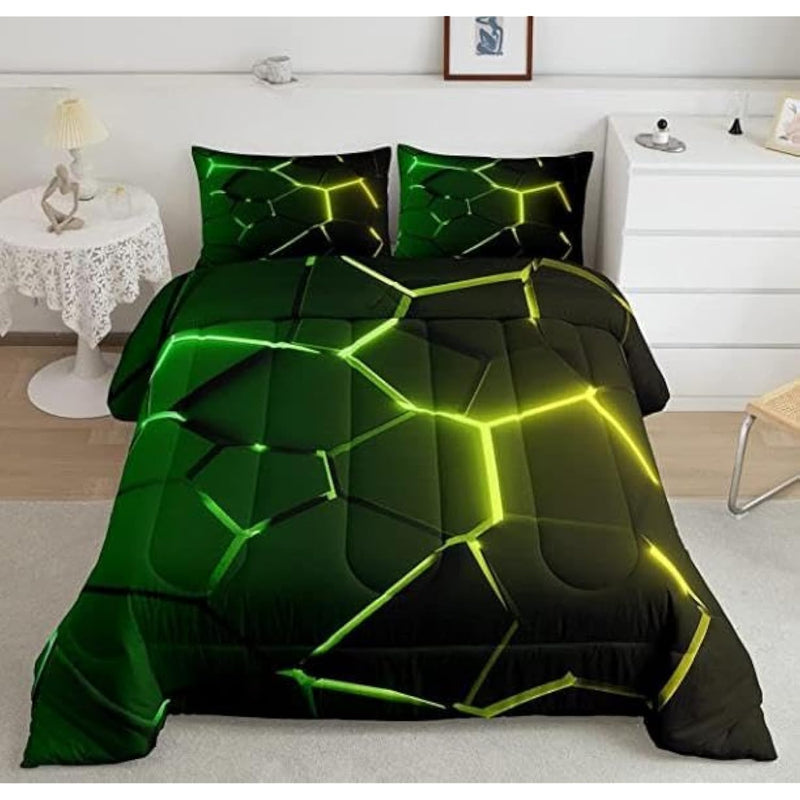 Honeycomb Comforter Sets Full Size, 5-Piece Black Bedding Comforter Sets, Prem