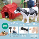 Farm Animal Figures Toys For Kids Toddlers, 22Pcs Farm Figurines Playset Includes Farmer Tractor Figures, Realistic Barn Toy Pretend Play Set For Boys Girls 3-12 Years Old