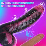 7 Inch Fantasy Monster Silicone Dildo with Strong Suction Cup, Red Black