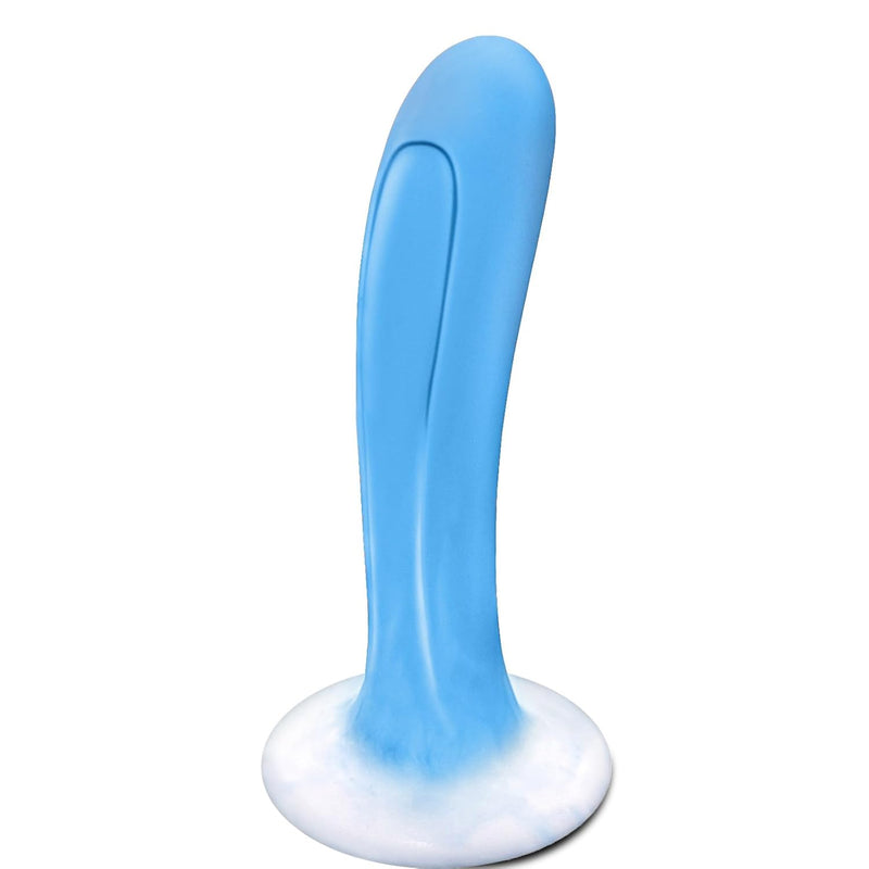 Anal Sex Toy Butt Plug,Soft Skin-Like Liquid Silicone Anal Dildo Trainer For Comfortable Long-Term Wear,Comfortable Curved Ergonomics With Flared Suction Cup Base,Women Men Adult Beginner Toys (Blue)