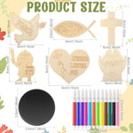 24 Pack Christian Wooden Magnet Craft Kit for Kids, Sunday School & VBS Activity