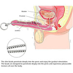 13.8" Flexible Stainless Steel Urethral Sounds Dilators Smooth Beads Urethral Dilator, Penis Plug Insert Prostate Stimulation Sounding Toys Catheter Stretching Male Masturbation Rod (8-10mm)