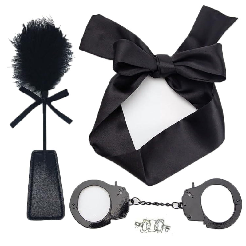 Feather Tickler Handcuffs Paddle Pu Leather Sex Paddle Sexy Eye Mask Toy Handcuffs With Keys Blindfold Whip Paddle