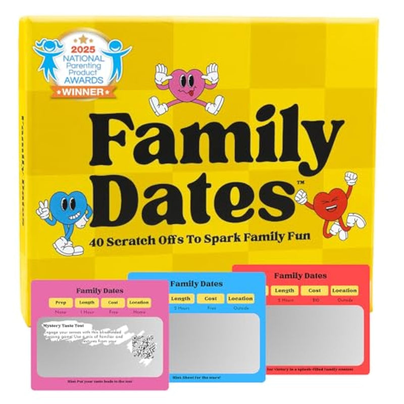 Family Dates 40 Scratch Off Cards – Fun Activities & Date Night Ideas For Kids And Parents – Adventure Card Game For Families – Unique Gift For Family Nights, Holidays, Or Birthdays