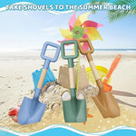 Kids Beach Sand Shovels, 16Inch/40Cm Sand Shovels For Garden, Large Beach Snow Spade Scoop For Kids Toddlers, Long Handle Plastic Wooden Shovel For Shoveling Digging Snowing (3Pcs)