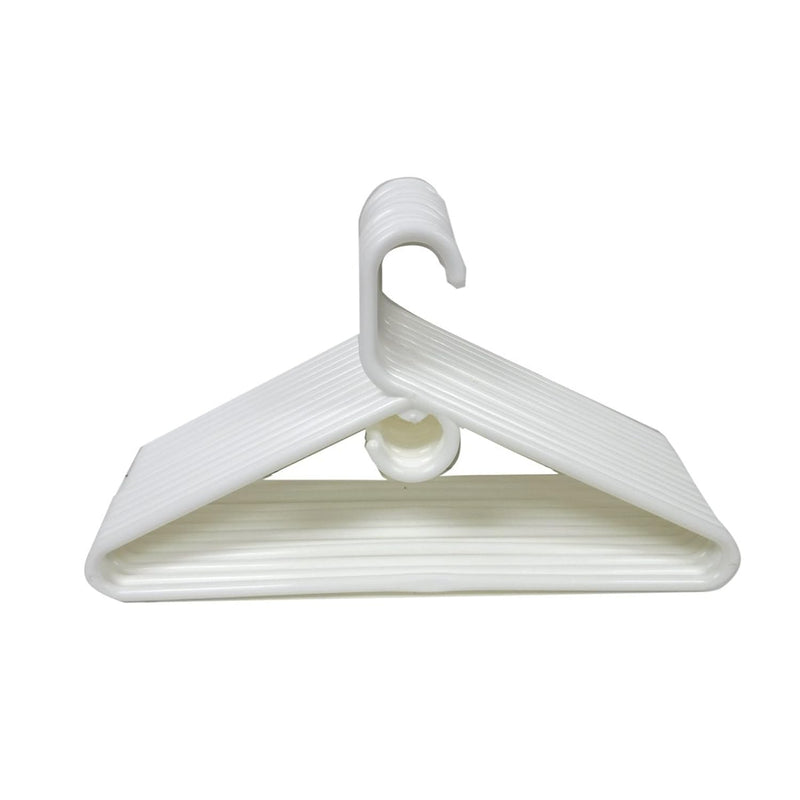 9Pc Heavy Duty Plastic Tubular Cloth Hangers - White