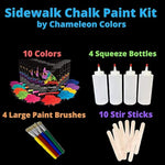 Vibrant Outdoor Chalk Paint Kit for Events - 10 Colorful Shades