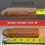 Penis Sleeve Extender Cock Sleeve Extension Sheath Silicone Penis Ring Enlarge Thicken Reusable Realistic Condom Enlarger Male Sex Toy for Men Couples