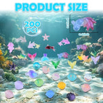 200Pcs Mini Resin Ocean Animals Miniature Plastic Fish Aquarium Decorations