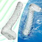 Glass Realistic Dildo G-Spot Stimulation Crystal Butt Plug Anal Sex Toys Prostate Massager Anus Stretcher Pleasure Wand With Raised Spiral Texture