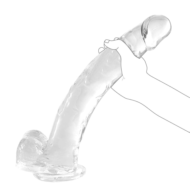 14.5 Inch Huge Realistic Dildo, Big Thick Dildo For Advanced Users, G Spot Dildo With Strong Suction Cup For Hands-Free Play, Lifelike Penis Adult Anal Sex Toy For Women (Clear)