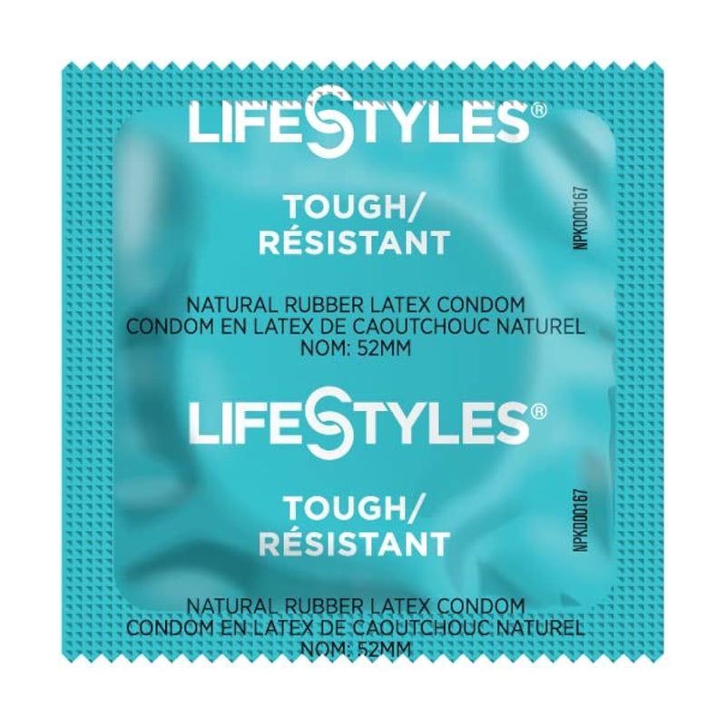 Lifestyles Tough Extra Strength, Strong Lubricated Latex Condoms With Silver Pocket Case-24 Count