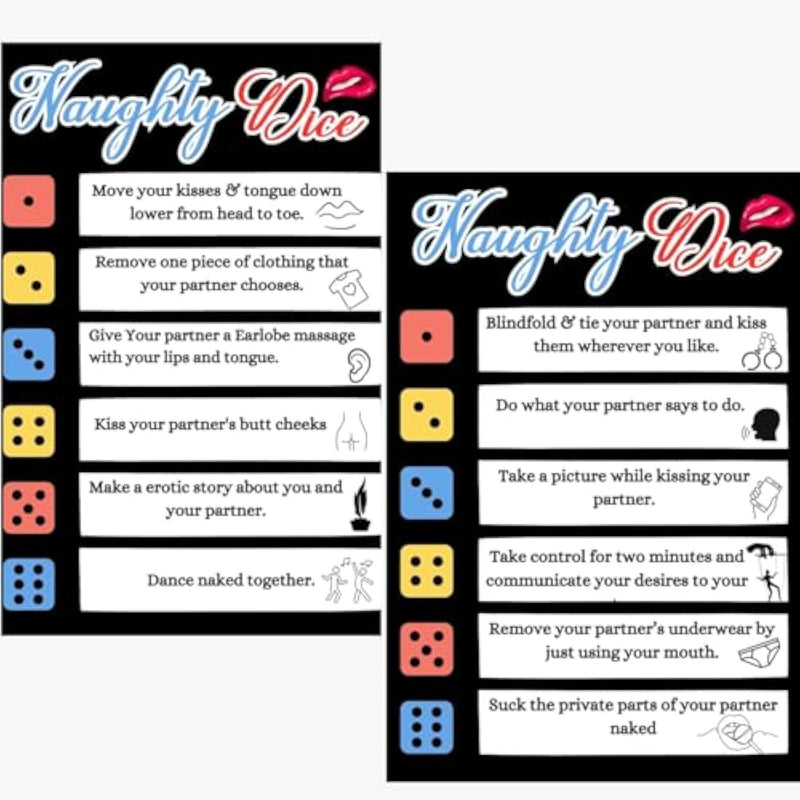 Set Of 5 Sex Dice Card Game For Couples - Fun And Naughty Date Night Ideas, Exciting Activities And Games For Unisex Adult