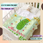 Just A Girl Who Loves Pickles Throw Blanket Fannel Fleece Super Soft Funny Blanket Travel Throw Blanket For Bed Couch Sofa 40 X 30 Inch For Baby
