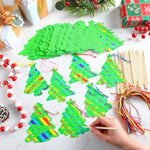 Christmas Tree Scratch Cards 80 Sets 8 Styles DIY Craft Kits for Xmas Party Painting Supplies