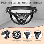 Strap On Dildo Harness Adult Sex Toys For Women Men Pegging Dildo,Adjustable Waist And Thigh Soft Nylon Vegan Leather Belt With 3 Size Metal O-Rings For Lesbian Gay Couple Vaginal Anal Play