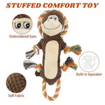 Squeaky Durable Dog Toys, Large Breed Dog Chew Toys, Interactive Toys, Stuffed Plush Puppy Toy With Crinkle Paper For Small, Middle, And Big Dogs, Monkey Dog Toy,Orangutan Shape