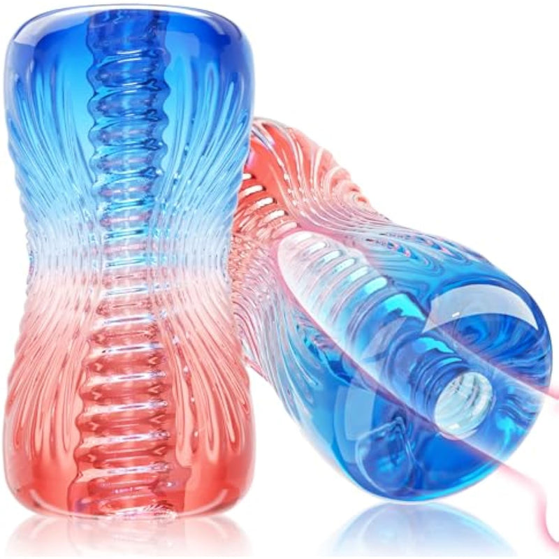 Male Masturbator Sex Toys - Adult Sex Toy Pocket Pussy, Tpe Male Masturbation Sleeve, Penis Training Sex Toy For Men, 3D Realistic Texture Spiral Tunnel Stroker, Couple Sex Toys & Game (Red & Blue)