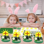 24 Sets Easter Wooden Sun Cross Craft Kits for Kids, Christian Sunday School Activity