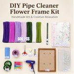 600-Piece Chenille Stem Floral Craft Kit with Hot Glue Gun & Decorations