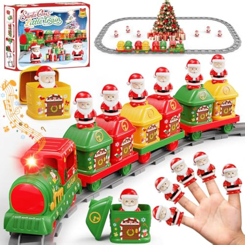 Train Set For Toddlers 2-4, Christmas Train Set For Around The Tree, Electric Toddler Toys With Music, Light, Track, Puppet, Barn, Birthday For 1 2 3 4 Years Old Baby Boy Girl