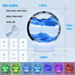 3D Moving Sand Art Lamp, Deep Sea Flowing Sand Frame with Colorful LED Light