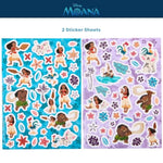 Innovative Designs Disney Moana Art Set for Kids, Spiral Notebook, Crayons, Markers, Sticker Sheets, and Stampers