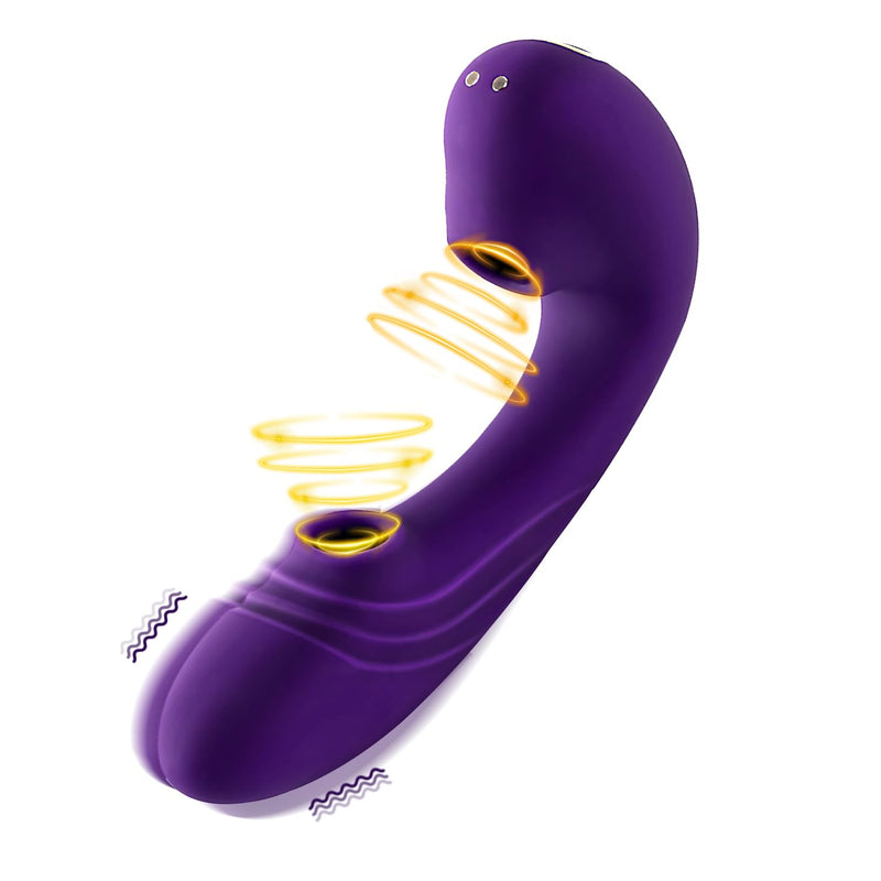 Clitoral Sucking Vibrator With Two Sucking Nozzles For Stimulating The G-Spot Of The Clitoris With 7 Sucking And 7 Vibrating Modes, Adult Sex Toys For Women And Couple.