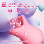 Vibrator Adult Sex Toys For Women, 3In1 Silicone Mouth Tongue Clitoral Stimulator Rose Sex Toy With 10 Licking Biting & Vibrating Modes, Anal Clit Nipple Vibrators For Female Male Couples Sex Toys