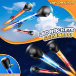 Rocket Launcher For Kids, Outdoor Toys With 4 Led Rockets, Launch Up To 100+ Feet, Gifts For 3 4 5 6 7 8-12 Year Old Boy Birthday, Rockets For Kids Age 4-8