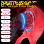 Vibrating Rose Cock Ring With Rose Clitoral Stimulator, Pleasure Penis Ring Vibrator Testicle Massager Couple Adult Sex Toys For Men Women, App Control 9 Vibration Mode Male Couple Sex Games