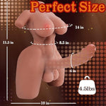 4.5 Lbs Unisex Futa For Men Gay Couple, Shemale Sex Doll For Male With Flexible Dildo Breasts And Anal, Transsexual Torso Love Doll Adult Toy With Huge Dildo