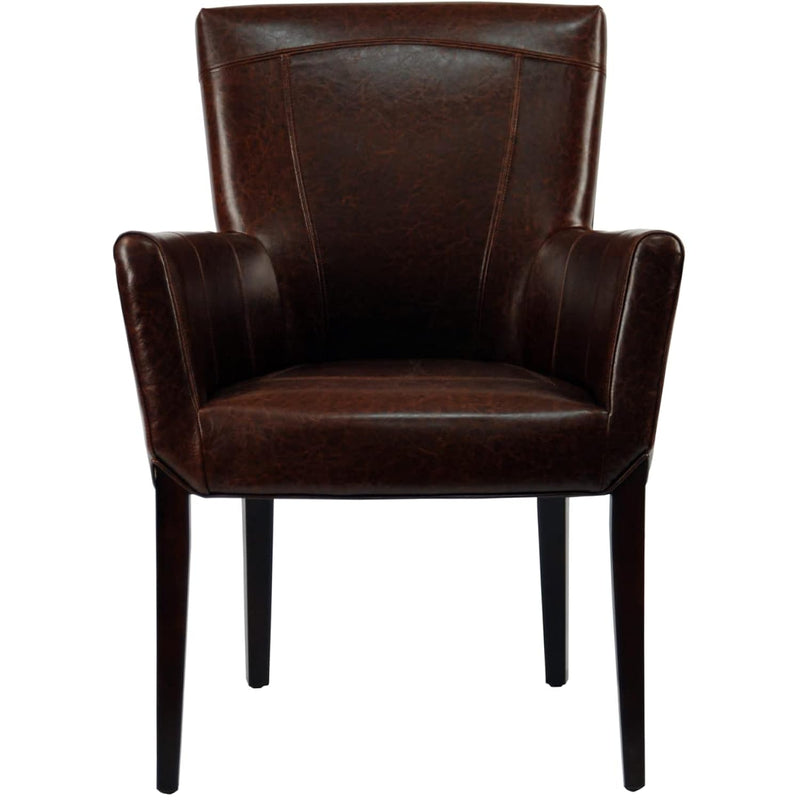 Hudson Collection Greenwich Bicast Leather Arm Chairs, Brown