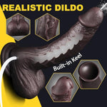 8.46" Black Squirting Dildo Realistic Ejaculating Toy, Silicone Real Skin Ejaculating Dildo With 7 Vibrating Modes, Curved Electric Penis For G-Spot Anal Play, Sex Toys For Women Men