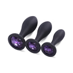 Anal Plugs Anal Training Kit,3Pcs Jeweled Anal Toys Adult Sex Toys Games Small Butt Plug,Personal Anal Plug For Adult Women,Men And Couples (Purple)