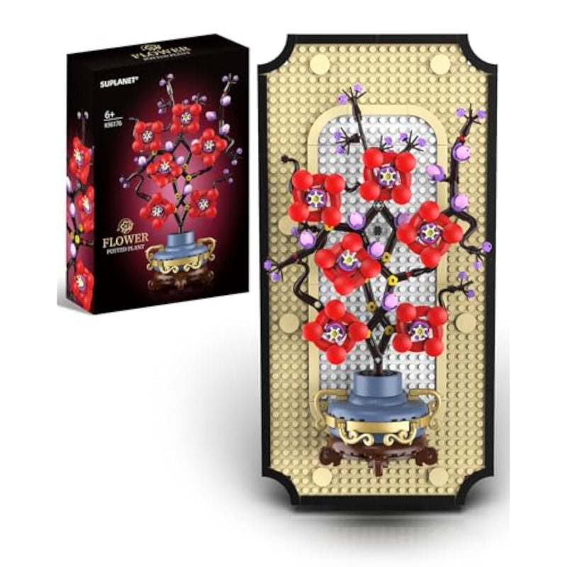 Plum Blossom Building Set for Adults, Botanical Flower Blocks Kit