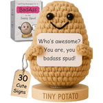 Empowering Gift For Strong Women - Funny Crochet Potato With 30 Sassy Affirmation Cards For A Badass Friend, Bff | Gag Birthday Gifts, Inspirational Stocking Stuffers For Women Coworker For Christmas