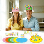 24 Sets Spring Crown Craft Kit, DIY 3D Paper Hats with Stickers & Flowers