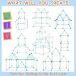 Fort Building Kit For Kids Diy Play Tent & Stem Construction Toys Ultimate Indoor/Outdoor Fort Building Activities For Boys & Girls Ages 4-15 Educational Creative Toy Birthday & Festival Gift